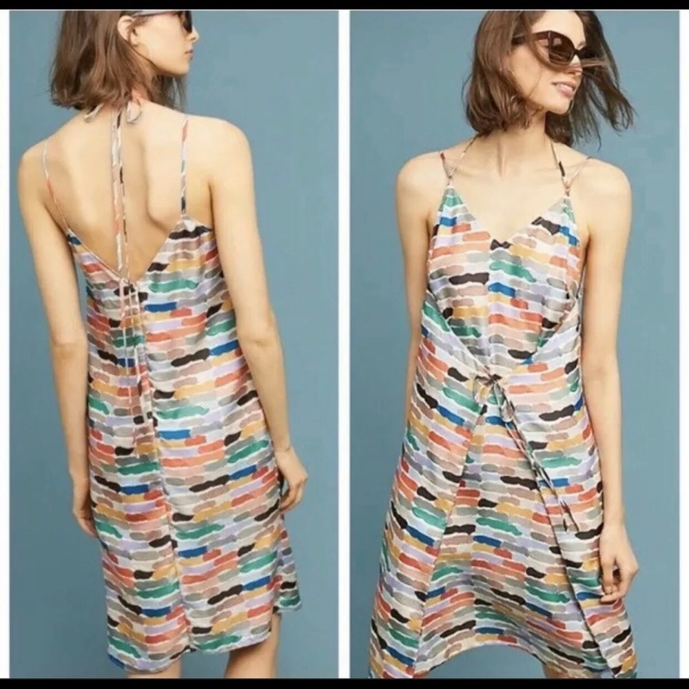 Designer Dress WhereMountainsMeet PainterlySilk MidiDressL